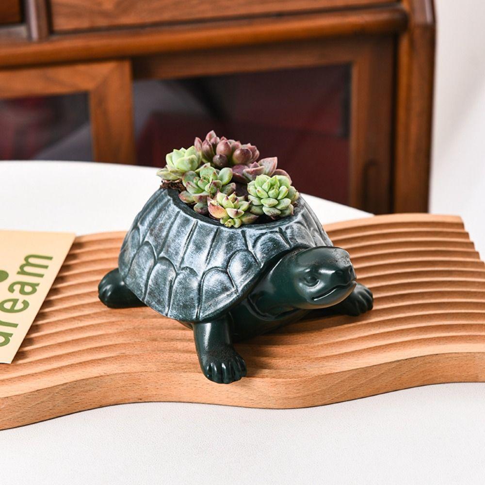 Handicraft Turtle Flowerpot Creative Hydroponic Flower Holder  Aromatherapy Bottle