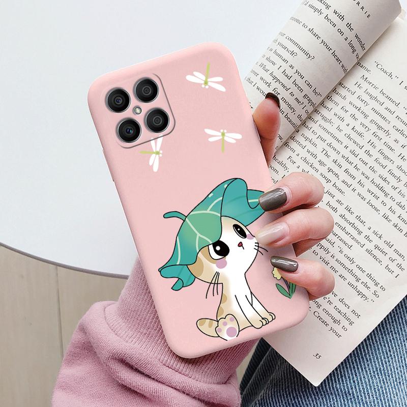 Flowers Funda For Honor X8 Capa HonorX8 X6 X 8 Phone Case Soft Silicone Cute Cat Bear Back Cover For Honor X 6 Bumper Cartoon