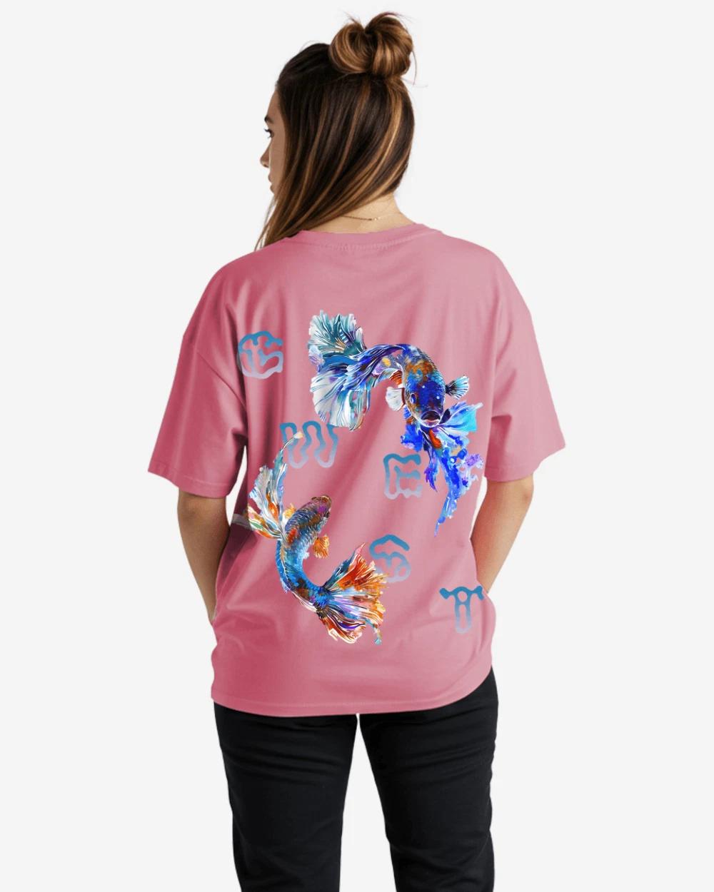 G West Oversized Fish Lifestyle T Shirt - WOMEN XL