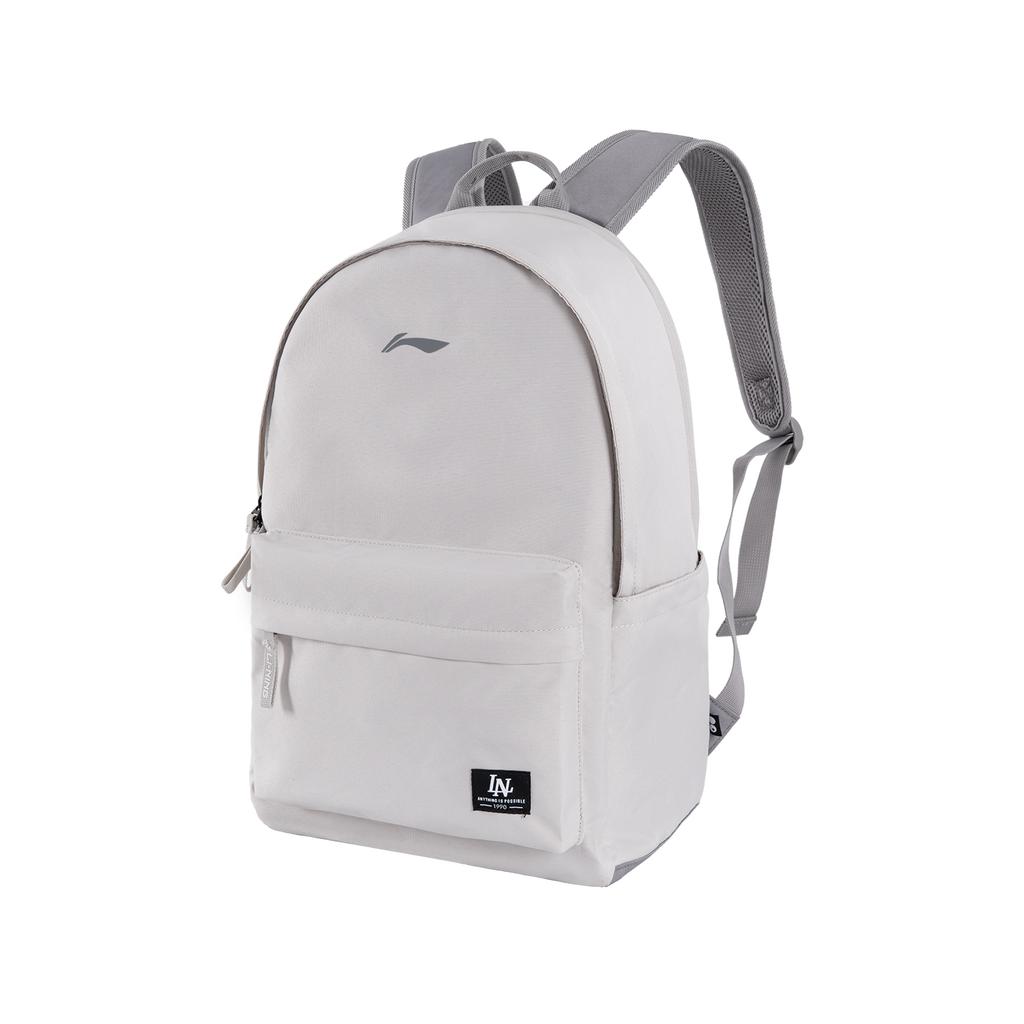 Li Ning Polyester Backpack Unisex Khaki Gray ABSW451-2