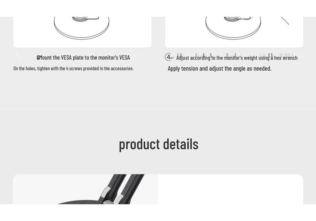 Portable Monitor Stand for 19" Displays, Adjustable with Multi-Axis Rotation and Weighted Base