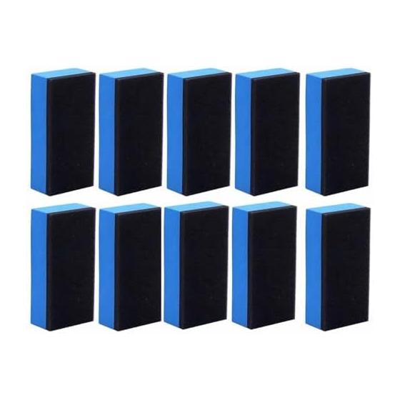 FineGood Car Wash Sponge, 10 Pieces (Blue Black), Hand Polishing Felt Sponge Compatible with Compounds, Coating, Polishing, All-purpose Cleaning,