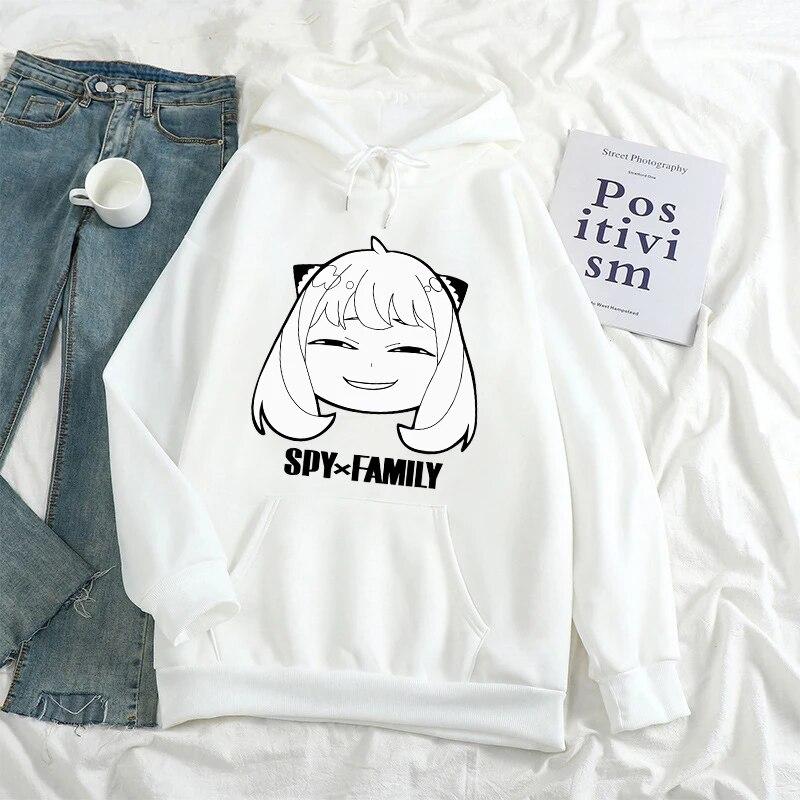 Japanischer Unisexga Spy X Family Hoody Harajuku Unisexga Langarm Kawaii Kapuzenfleece Damen Unisex Herbst Winter Warm halten Oberbekleidung