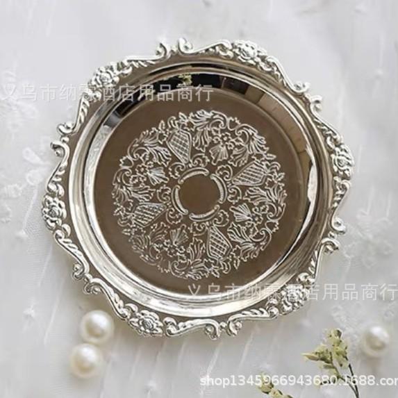 Luxury Silver-Plated Mini Snack & Dessert Display Plate