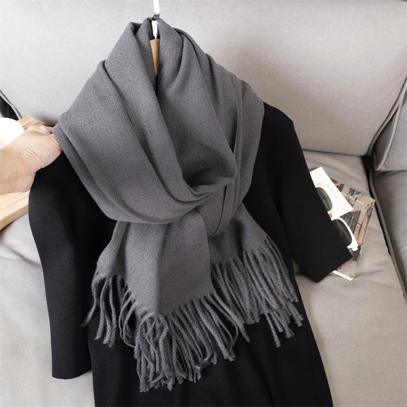 New 29 Color Winter Scarf For Women Long Warm Cashmere Scarves Solid Lady Shawl Wrap Hijab Female Pashmina Bandana Head Scarfs