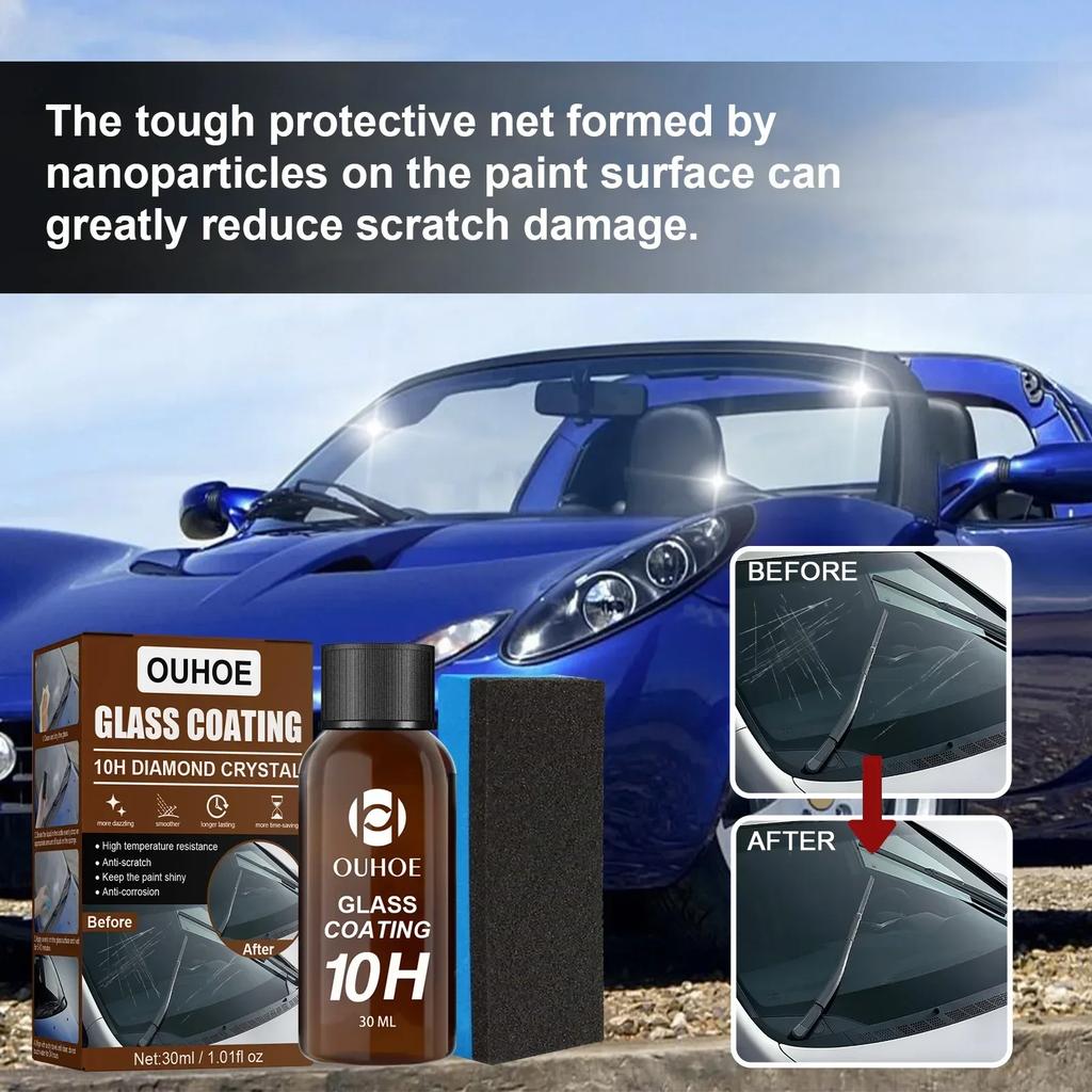 10H Car Glass Coating Ceramic Coating Liquid Anti-scratch Hydrophobic Car Polish Kit High Protection Car Shield Coating