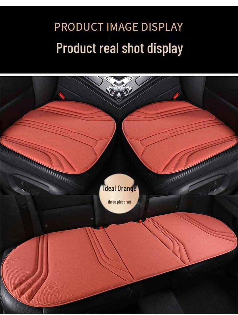 Three-Piece Seaweed Fiber Car Seat Cushion Set: Universal, Comfortable, Breathable, Non-Slip, All-Season Cover.