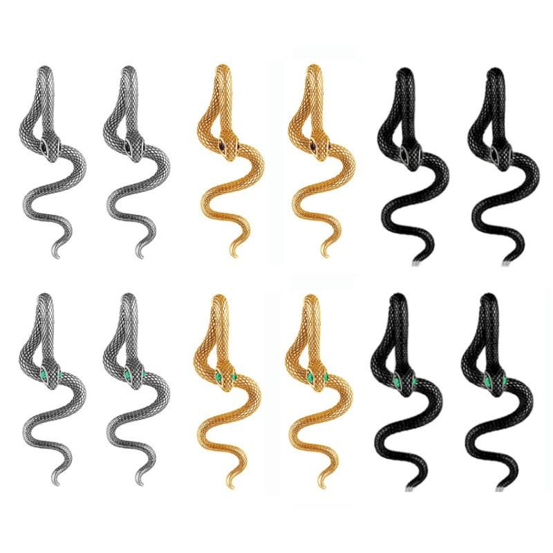 Detachable Snake Earrings: Hip Hop Halloween Dark Studs for Women