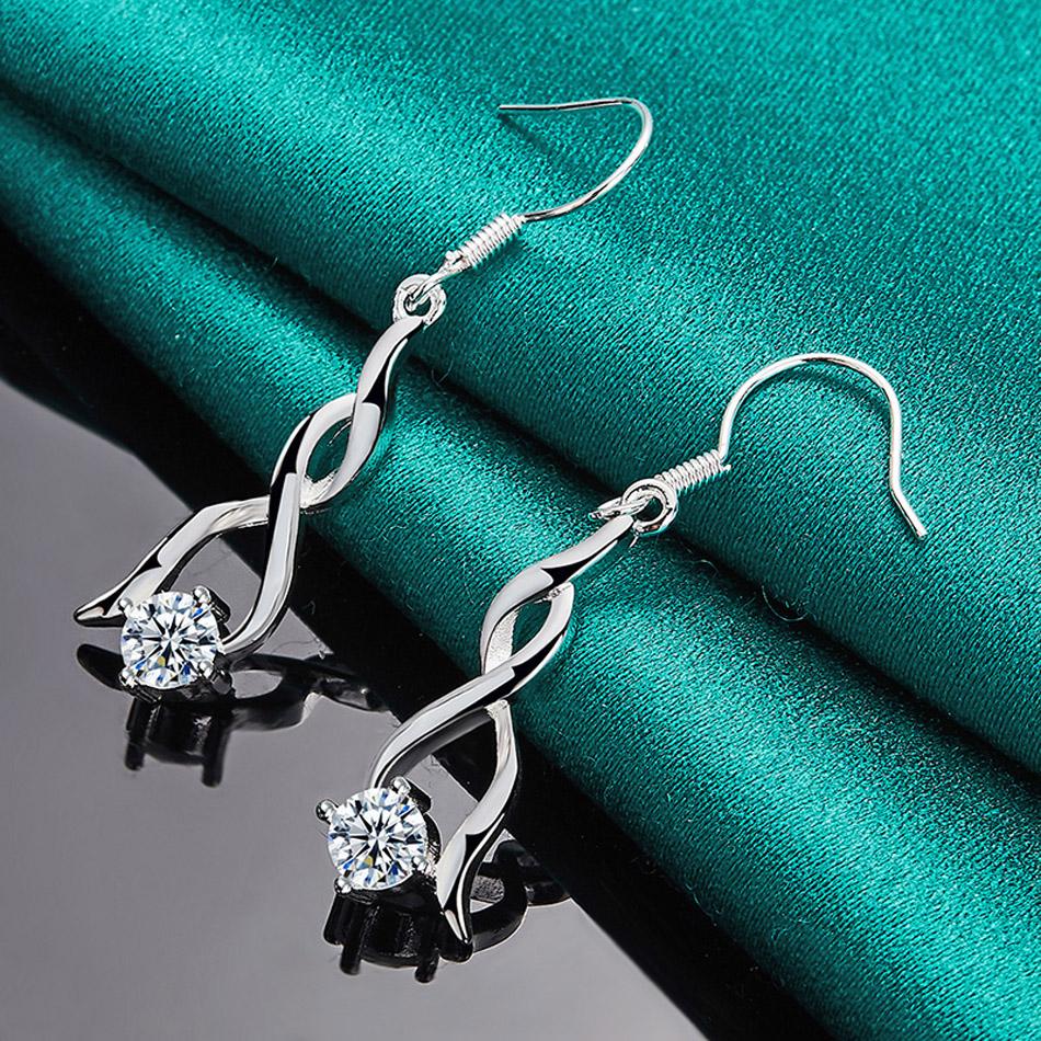 Coppery Twist Zircon Drop Earrings For Women Fashion Wedding Engagement Party Charm Copper color Jewelry ME092