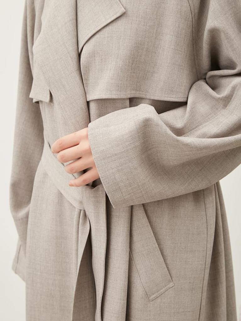 09WFC251086 MIX Trenchcoat mit passendem Gürtel und Schulterklappen [Mira Owen] Damen Leinen-Optik