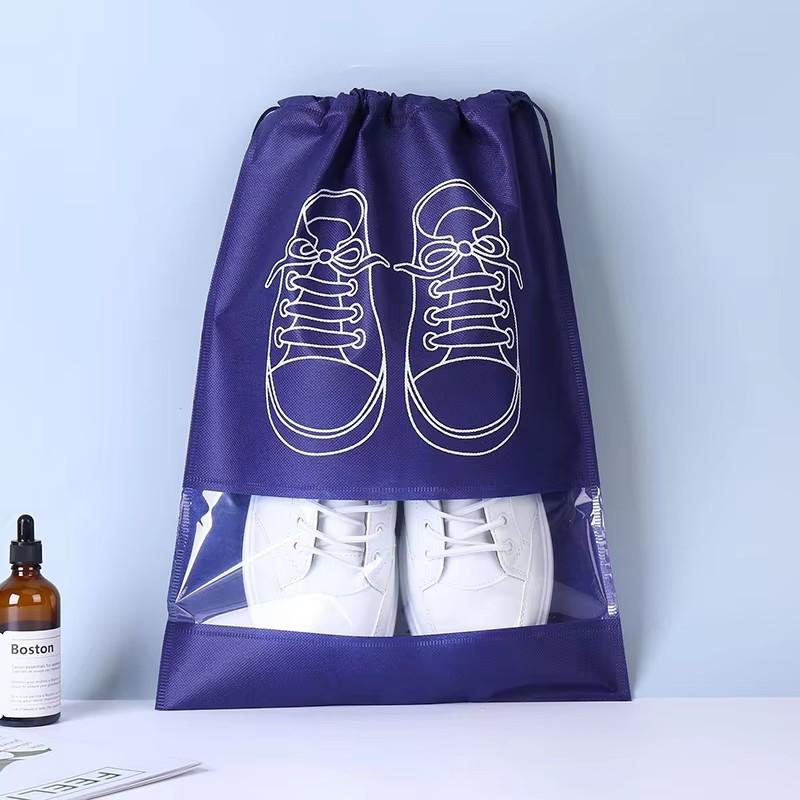 10Pcs Shoes Storage Bag Organizer Bags Non-woven Travel Portable Closet Bag Waterproof Pocket Clothing Tranparent Hanging Bag