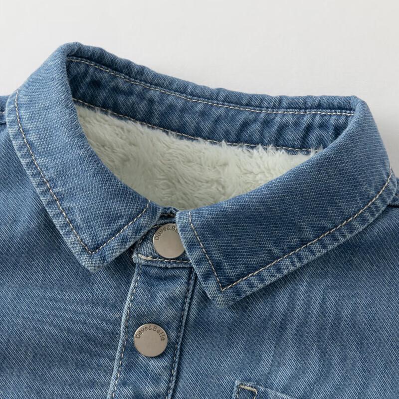 DAVE&BELLA Boys' Fleece Lined Denim Shirt Jacket