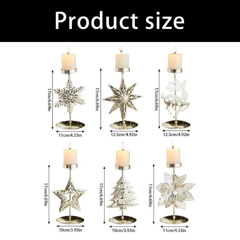 Christmas Holders Christmas Iron Art Candlestick Table Ornament Home Xmases Party Decors Decorative Stand