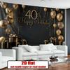 Sfondo 2D Oro Nero Buon 40° Compleanno Palloncino Coriandoli Decorazione Festa Stendardo