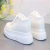 Modne buty płócienne 12CM Modne sneakersy Białe buty na grubej platformie i koturnie Zwiększające wysokość Damskie sportowe buty codzienne Tenisowe Damskie