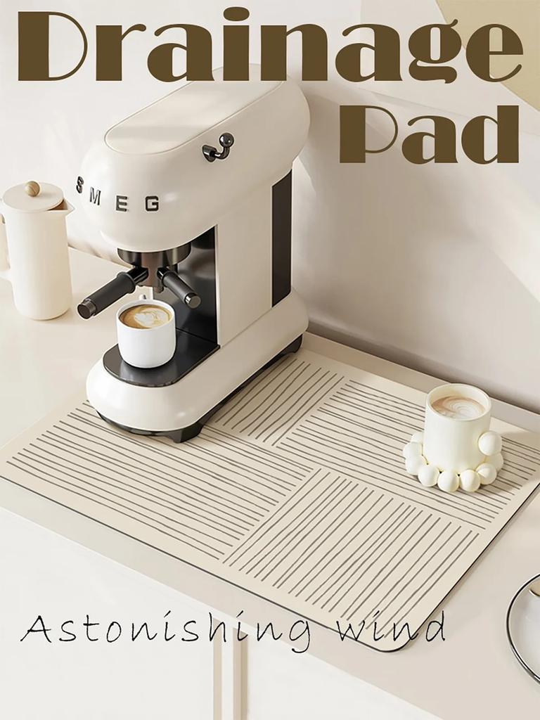 Alfombrilla de Cocina Diatomeas Escurridor de Vajilla Alfombra de Café Súper Absorbente Alfombrilla de Drenaje Alfombrilla de Baño Antideslizante Alfombrilla Secadora de Vajilla