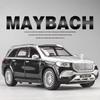 1:24 Mercedes Benz Maybach GLS600 SUV Luxury Car Alloy Diecast Model Shops Sell Ornaments Sound Light Children Toy Gift For Kids