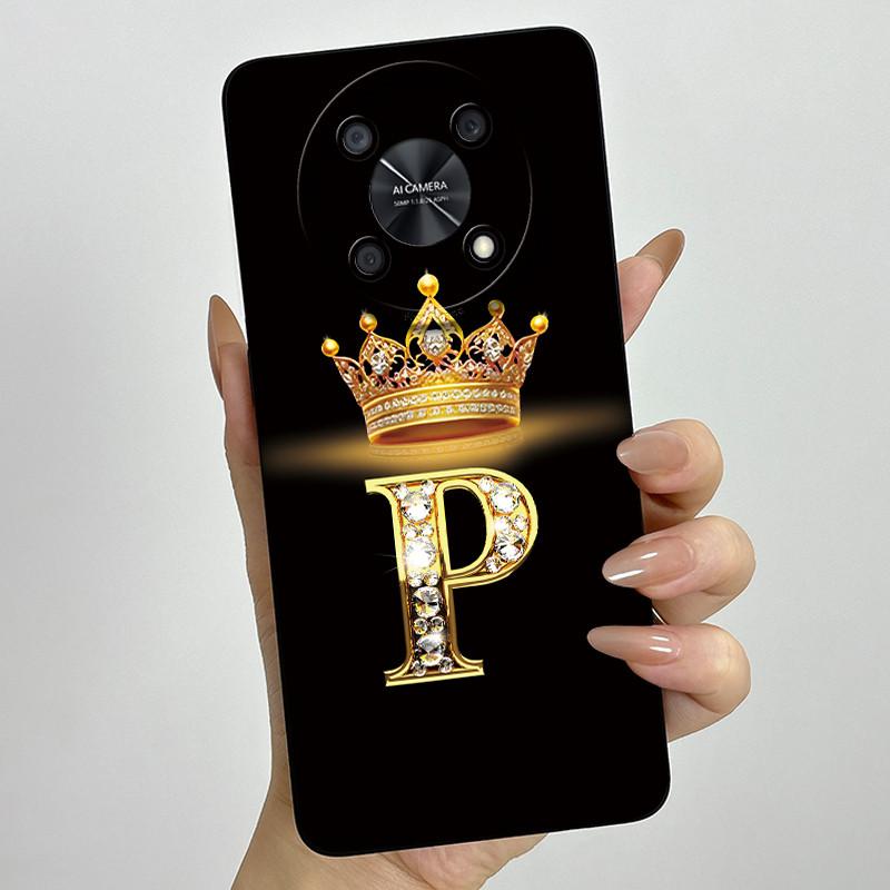 For Huawei Nova Y90 (CTR-LX2) / Nova Y91 (STG-LX1) Fashion Initial Letter Couple Phone Case Soft Silicone TPU Protective Casing