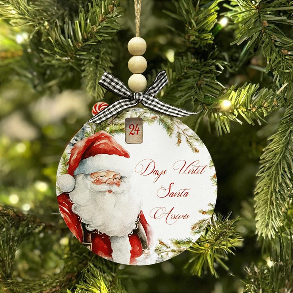 Christmas Calendar Timing Rotating Wooden Pendant, Wooden Sign Wall Hanging, Christmas Tree Ornaments
