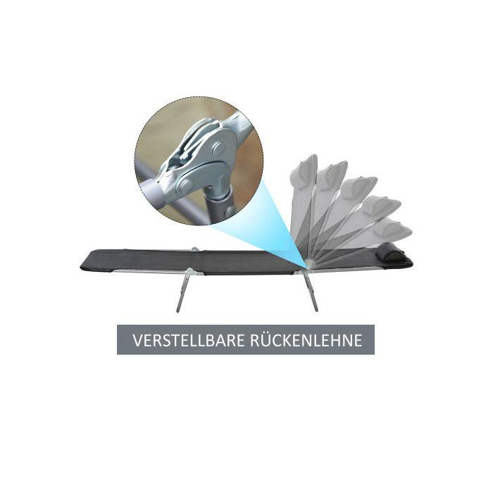 Chaise longue - MUVOE - Noir - Pliable - Dossier réglable - Design confortable