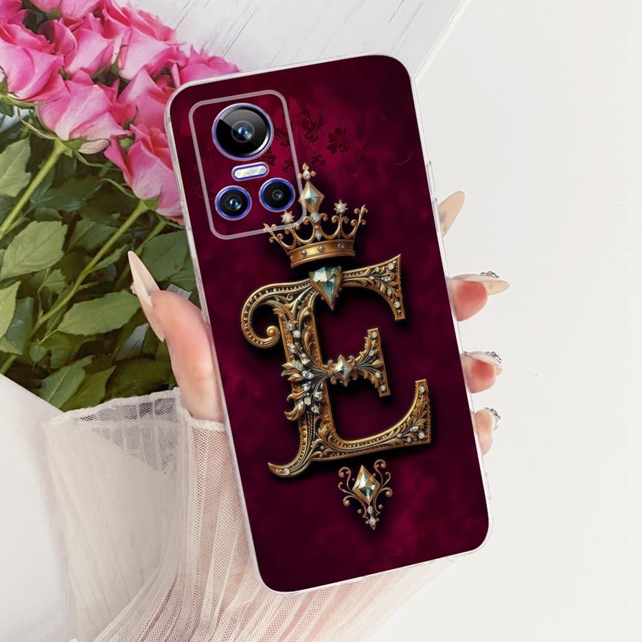 For Realme GT Neo 3 80W Case RMX3561 Luxury Crown Letters Cover Soft Slim Phone Case For Realme GT Neo3 150W GTNeo3 Fundas Coque