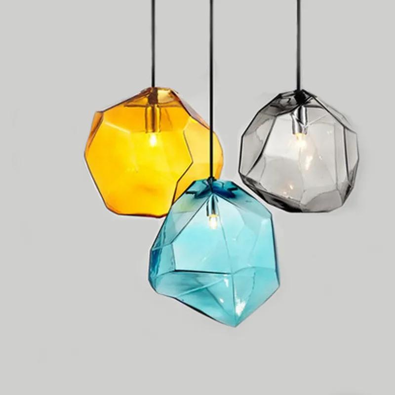 Hot Modern Simple Stained Glass Chandelier Creative Personality Restaurant Bar Bedroom Living Room Cafe Exhibition Hall Lighting
