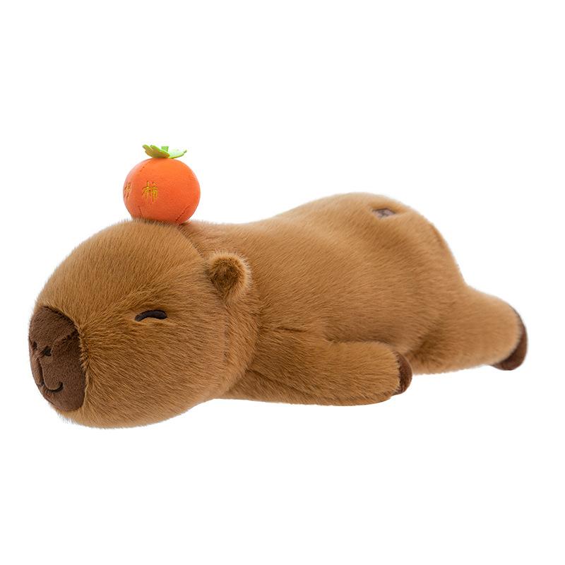 Good Persimmon Capybar Plush Toys for Girls Sleeping Long Pillows for Babies Kapi Side Sleeping Pillows for Home Decorations