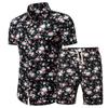 Men Sets Men Clothing Short Sleeve Shirt Shorts Set Floral Printed 2 Piece Set Summer Beach Wear Outfit for Men
