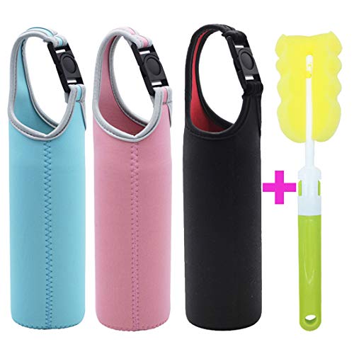 

3 Pack 16 Oz - 21 Oz Neoprene Water Bottle Sleeve 16.9oz Portable Bottle Cooler Cover Holder Strap For Outdoor