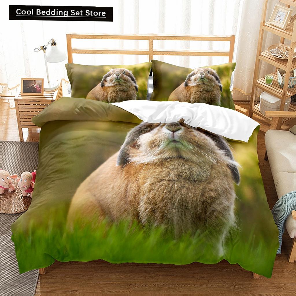 Brown Raccoon King Queen Double Full Duvet Cover Lovely Animal Bedding Set Wildlife Quilt Cover 2/3pcs Polyester Comforter Cover