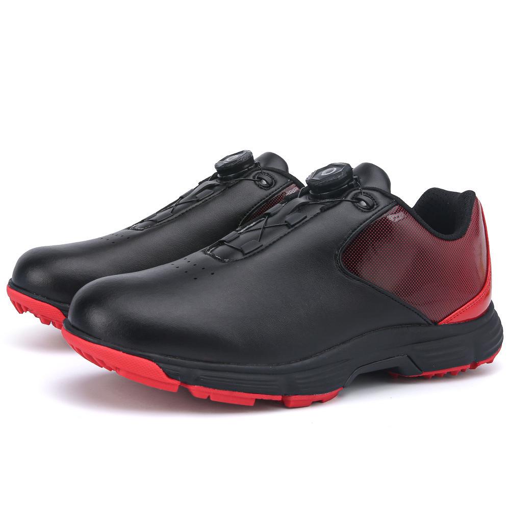 X618 Men's Non-slip Plus Size Golf Shoes with Rotating Buckle - Breathable and Graffiti Design Casual Sports Footwear