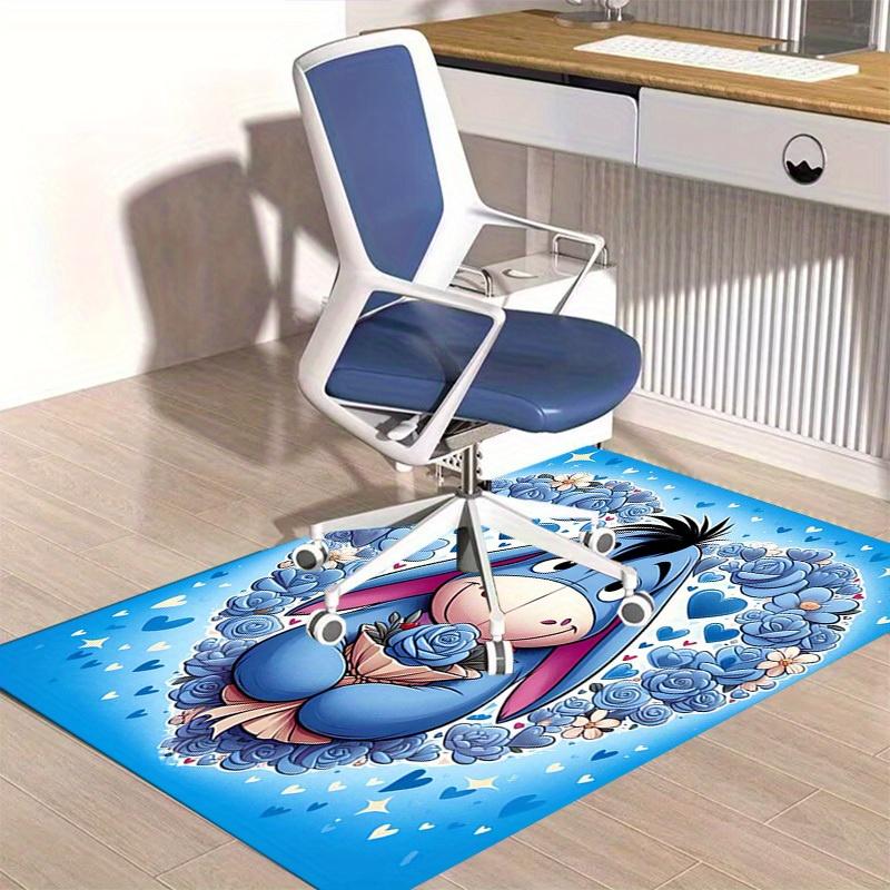 1pc Blue Floral Heart Shaped Rug for Home Decor, Office Carpet, Chair Cover, Outdoor Mat, Gift Idea - Cute Eeyore Designz4174