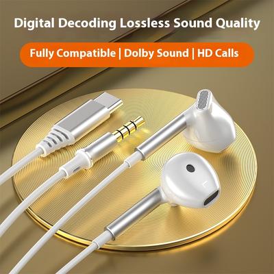 TYPE-C-Schnittstelle Semi-In-Ear-Cross-Border-Kabelgebundene Kopfhörer Hohe Klangqualität Handy-Computer-Kabelgebundene Kopfhörer Rundloch-Headset