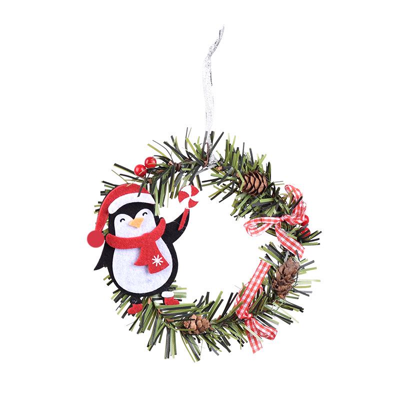 Christmas Wreath & Tree PVC Ornaments: Snowman, Reindeer, & Pine Cone Design