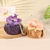 Fabric Flower Knot Bag Satin Silk Orchid Handbag Jewerly Packaging Box Wedding Candy Bag