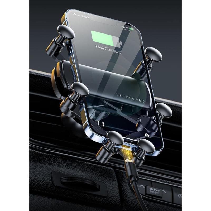 Uchwyt na telefon komórkowy do kratki nawiewu samochodowego, wspornik grawitacyjny, uniwersalny montaż dla telefonu komórkowego 4,7-6,7 cala, nawigacja GPS