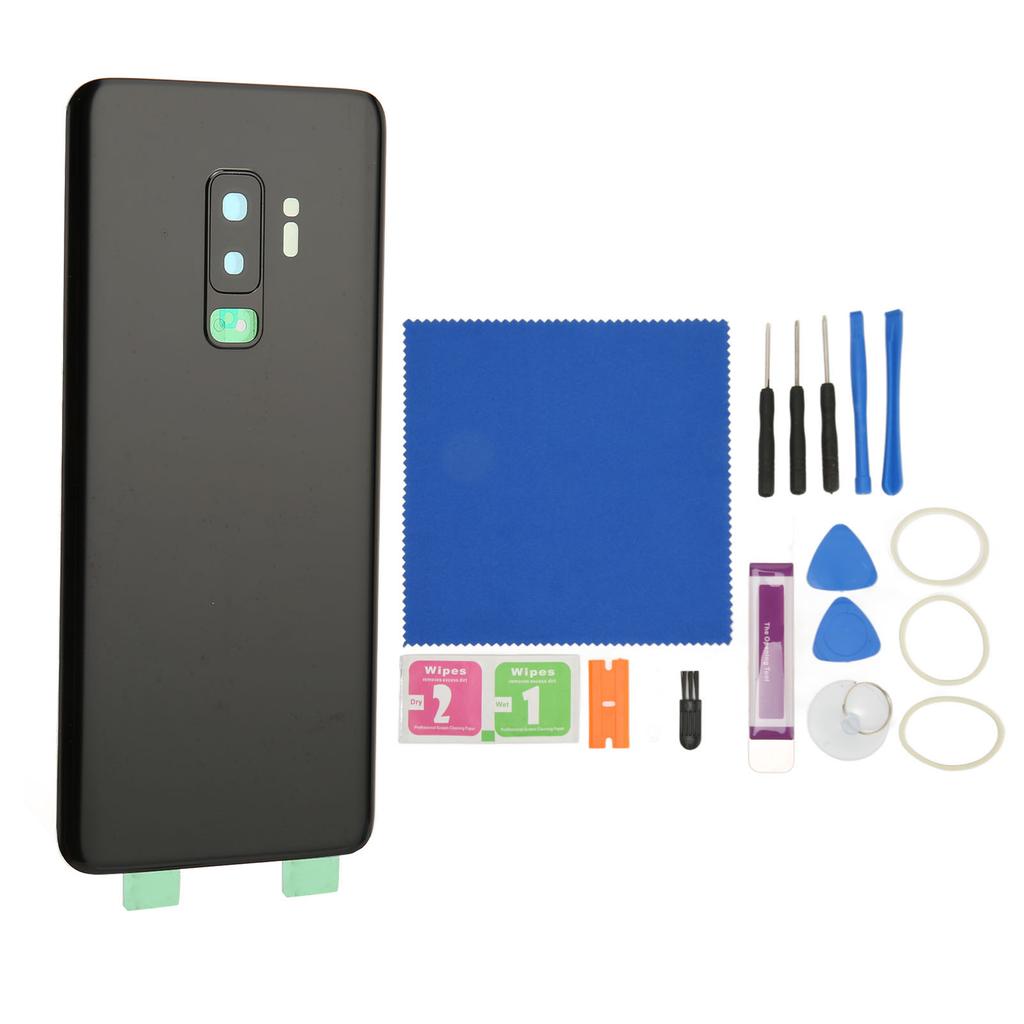 Glass Battery Back Cover Replacement Rear Door Panel with Pre Installed Camera Lens Adhesive for Gal