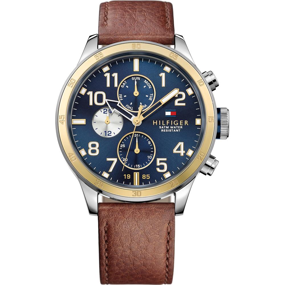 Tommy Hilfiger Trent Blue Dial Brown Leather Strap Men s Quartz Watch TH1791137 синий