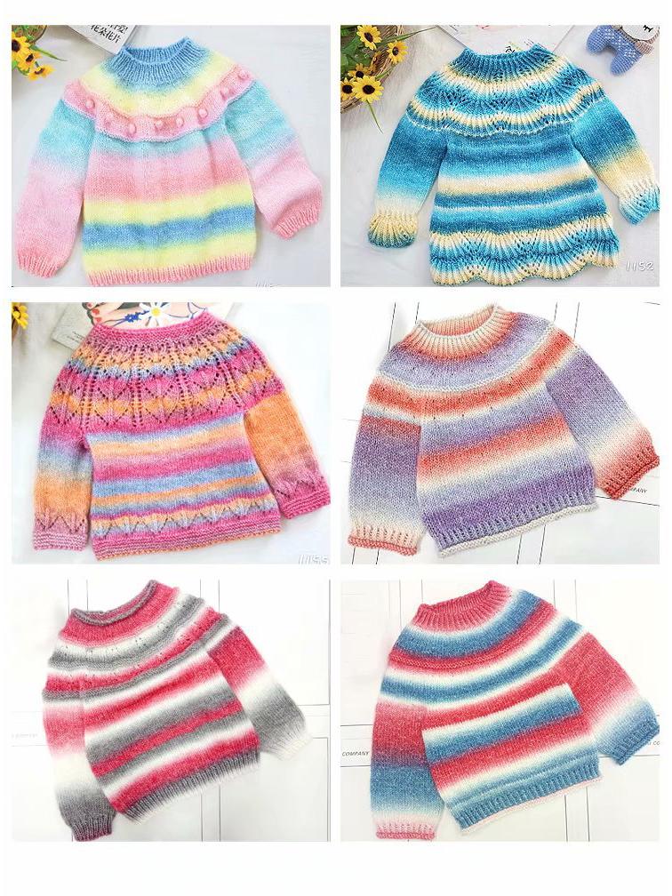 Verlaufsgarn Samt Baumwolle Kuchengarn für handgestrickte Schals, Tücher und Pullover