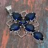 Cross London Blauer Topas Edelstein 925 Sterling Silber Handgefertigter Anhänger Schmuck für Weihnachten