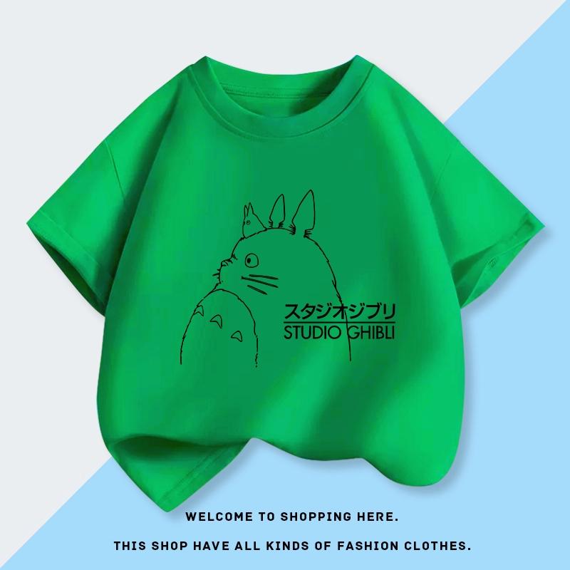 T-Shirt Muster Kleidung Mode Totoro Studio Studio Ghibli Niedliches Anime T-Shirt Damen Harajuku Kinderkleidung