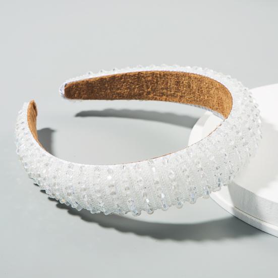 Handmade Braided Elegant Girls Hair Hoop Full Faux Crystal Beads Decor Luxury Hairband Hair Accessories