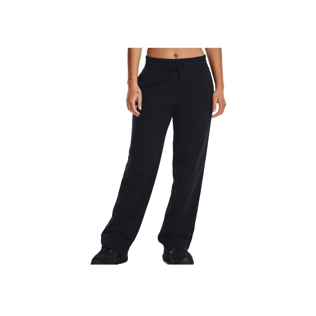 Under Armour Solid Color Elastic Waist Straight Leg Casual Pants Women bottoms Black 1381847-001