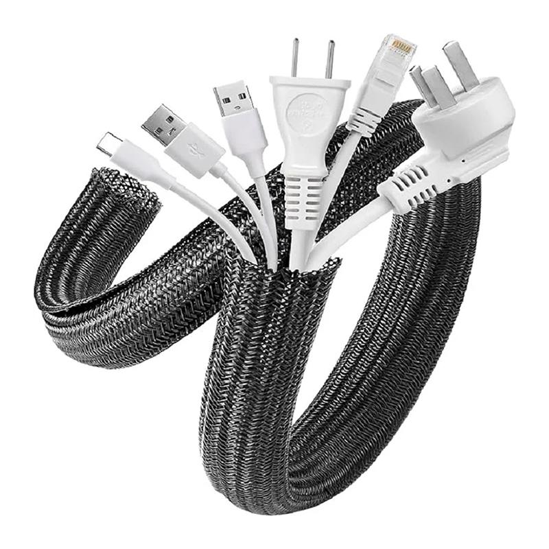 PET Braided Self Closure Cable Sleeve Insulated Cable Flexible Cord Protector Management Sleeve for Home Automotive Desk TV PC