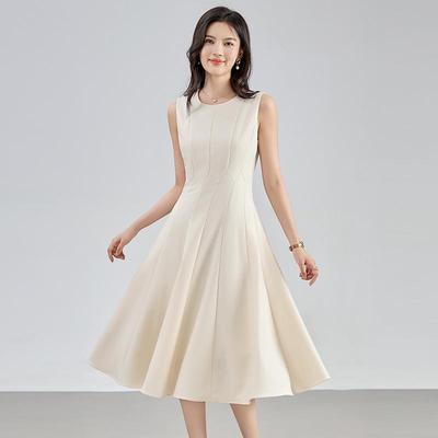 Elegantes ärmelloses 14-teiliges Kleid im französischen Stil mit taillenschlankem Design