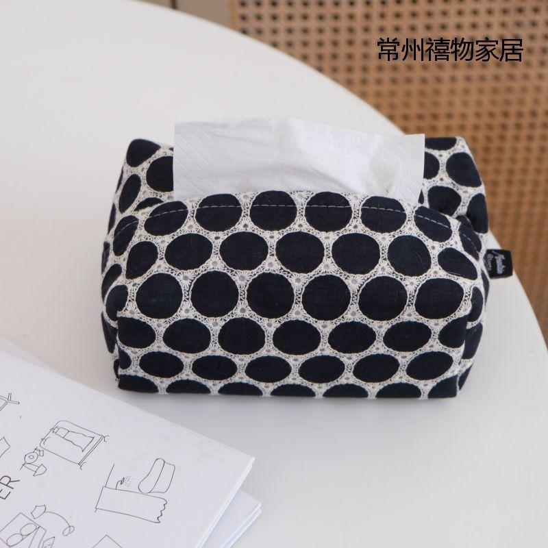 

Fabric tissue box Japanese style in-wind pure cotton embroidery pumping paper box napkin paper box storage bag 17*11*8