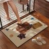 Retro Bathroom Floor Mat Is Easy To Take Care of for Home Use, Absorbent and Quick-drying Floor Mat Can Be Cut, Dirt-resistant and Non-slip Diatom Mu