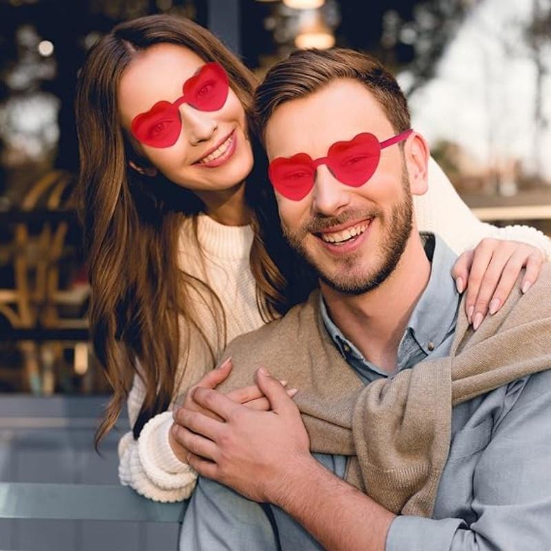 Heart Shaped Party Sunglasses, Fun Novelty Eyewear for Wedding, Birthday, Anniversary & Bachelor Party Favors
