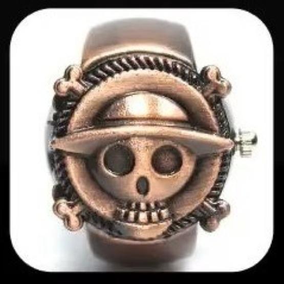 Luffy Franky Robin Pirate Japan Cartoon Animation Kid Finger Ring Watch Quartz Straw Hat Jewelry Gift Adjustable Silver Bronze Copper