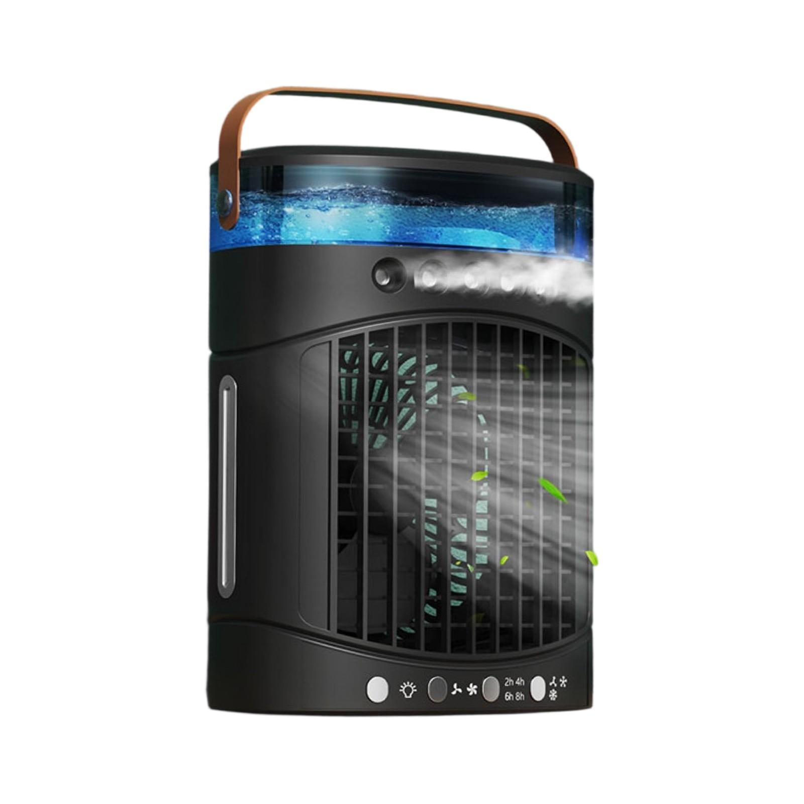 

Увлажнитель с двойным распылением, перезаряжаемый вентилятор-распылитель, маленький электрический вентилятор, настольный охладитель One Size чёрный